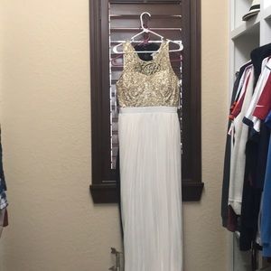 White & gold maxi